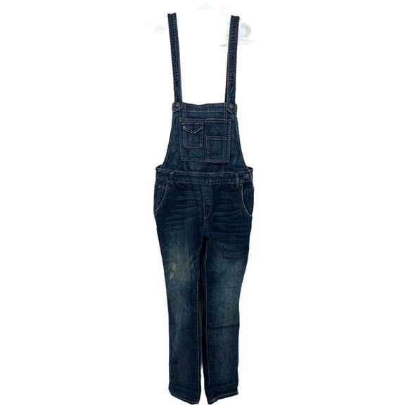 Free People Washed Denim Overalls Skinny Jeans - Picture 4 of 12
